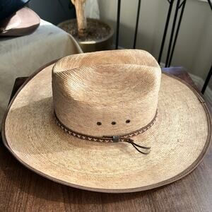 Resistol Jason Aldean Amarillo Sky Hicktown Mexican palm straw cowboy hat 7 1/8